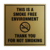 Signs ByLITA Square This is a Smoke Free Environment Thank you for not smoking Sign