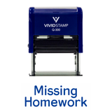 MISSING HOMEWORK Teacher Self Inking Rubber Stamp