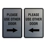 Portrait Round Please Use Other Door Sign Set with Adhesive Tape, Mounts On Any Surface, Weather Resistant