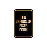 Portrait Round Fire Sprinkler Riser Room Sign with Adhesive Tape, Mounts On Any Surface, Weather Resistant