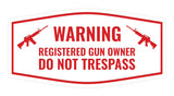 Fancy Warning Registered Gun Owner Do Not Trespass Sign