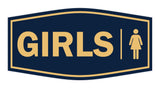 Signs ByLITA Fancy Girls (female bathroom icon) Sign with Adhesive Tape, Mounts On Any Surface, Weather Resistant, Indoor/Outdoor Use