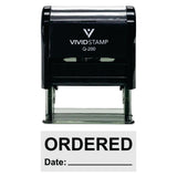 Black Ordered With Date Line Self-Inking Office Rubber Stamp