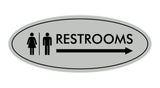 Signs ByLITA Oval Restrooms Right Arrow Sign