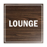 Square Lounge Sign with Adhesive Tape, Mounts On Any Surface, Weather Resistant