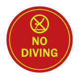 Signs ByLITA Circle No Diving Sign with Adhesive Tape, Mounts On Any Surface, Weather Resistant, Indoor/Outdoor Use