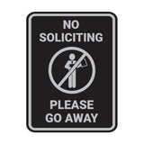 Portrait Round No Soliciting Please Go Away Wall or Door Sign