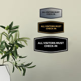 Signs ByLITA Fancy All Visitors Must Check-in Sign