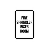 Portrait Round Fire Sprinkler Riser Room Sign with Adhesive Tape, Mounts On Any Surface, Weather Resistant