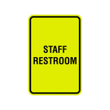 Portrait Round Staff Restroom Sign With Adhesive Tape