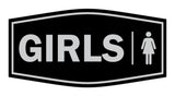 Signs ByLITA Fancy Girls (female bathroom icon) Sign with Adhesive Tape, Mounts On Any Surface, Weather Resistant, Indoor/Outdoor Use