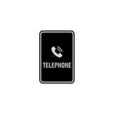 Portrait Round Telephone Sign With Adhesive Tape