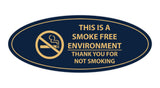 Oval THIS IS A SMOKE FREE ENVIRONMENT THANK YOU FOR NOT SMOKING Sign