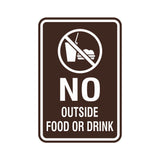 Portrait Round No Outside Food Or Drink Sign