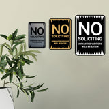 Portrait Round No Soliciting Unwanted Visitors Will Be Eaten Sign (Black) - Small