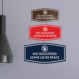 Fancy No Soliciting Leave Us In Peace Wall or Door Sign