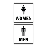 Square men women sign set with Adhesive Tape, Mounts On Any Surface, Weather Resistant