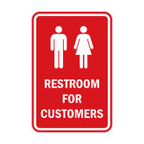 Portrait Round Restroom For Customers Sign