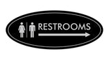 Signs ByLITA Oval Restrooms Right Arrow Sign