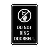 Portrait Round Do Not Ring Doorbell Sign