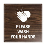 Signs ByLITA Square Please Wash Your Hands Sign with Adhesive Tape, Mounts On Any Surface, Weather Resistant, Indoor/Outdoor Use