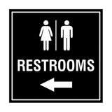 Signs ByLITA Square Restrooms left arrow Sign