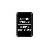 Signs ByLITA Portrait Round Clothing Optional Beyond This Point Sign
