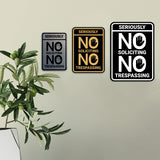 Portrait Round Seriously No Soliciting No Trespassing Wall or Door Sign
