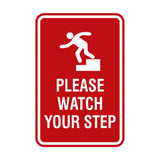 Portrait Round Please Watch Your Step Sign