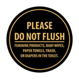 Signs ByLITA Circle Please Do Not Flush Etiquette Sign