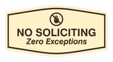 Fancy No Soliciting Zero Exceptions Wall or Door Sign