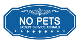 Victorian No Pets Except Service Animals Sign