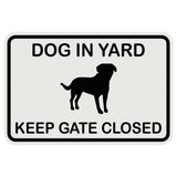 Dog In Yard Keep Gate Closed Wall Door Sign