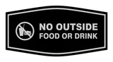 Fancy No Outside Food or Drink Sign