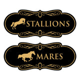 Designer Stallions and Mares, Restroom Wall or Door Signs (Set of 2)