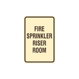 Portrait Round Fire Sprinkler Riser Room Sign with Adhesive Tape, Mounts On Any Surface, Weather Resistant
