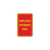 Signs ByLITA Portrait Round Employee Entrance Only Sign with Adhesive Tape, Mounts On Any Surface, Weather Resistant, Indoor/Outdoor Use