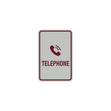 Portrait Round Telephone Sign With Adhesive Tape