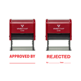 APPROVED / REJECTED By Date Self Inking Rubber Stamp - 2 PACK