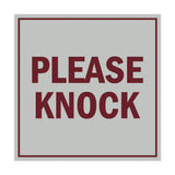 Square Please Knock Sign with Adhesive Tape, Mounts On Any Surface, Weather Resistant