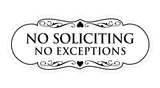 Signs ByLITA Designer No Soliciting No Exceptions Sign