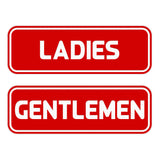 Basic LADIES GENTLEMEN Restroom Sign (2-Pack)