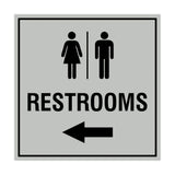 Signs ByLITA Square Restrooms left arrow Sign