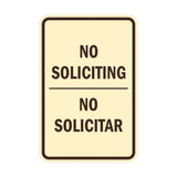 Portrait Round No Soliciting No Solicitar Sign