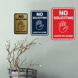 Portrait Round No Soliciting Leave Us Alone Wall or Door Sign