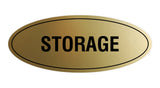 Brushed Gold Oval STORAGE Sign