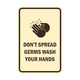 Signs ByLITA Portrait Round Don't Spread Germs Wash Your Hands Sign