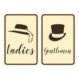 Signs ByLITA Portrait Round Ladies and gentlemen Sign Set with Adhesive Tape, Mounts On Any Surface, Weather Resistant, Indoor/Outdoor Use