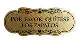Signs ByLITA Designer Spanish Por favor, quítese los zapatos Sign