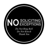 Signs ByLITA Circle No Soliciting No Exceptions Sign